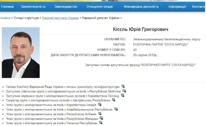 Юрій Кісєль. Профіль на сайті Верховної ради України quhiqkkiqdziqqehab