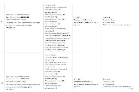 Житлові будинки в декларації Сови
