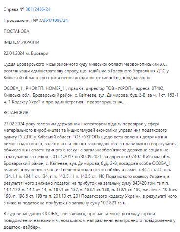 Рішення Броварського міськрайонного суду Київської області у справі №361/2456/24